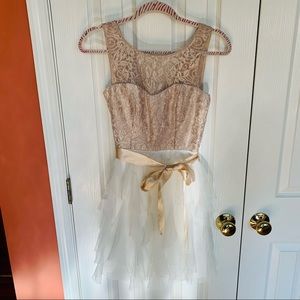 Beautiful Gold and White Cocktail Dress